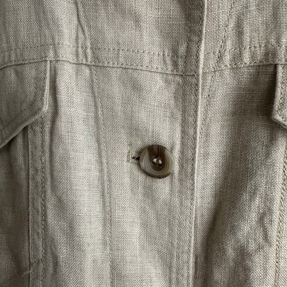 Coldwater Creek Journeys Lightweight Washable Linen Jacket Flax Khaki XL - Picture 4 of 10